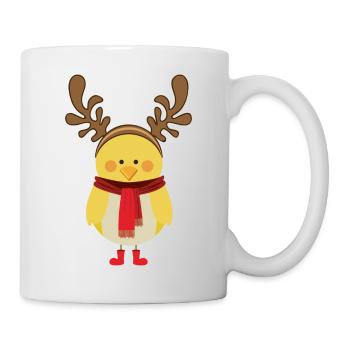 Süßer Weihnachten Kücken Ente Lustiges Geschenk - Tasse - Weiß - Rechts
