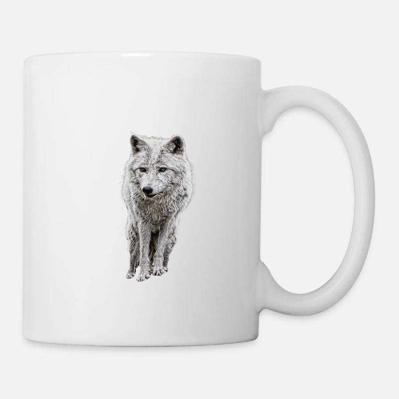 Gray wolf logo - Mug - white