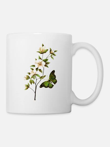 Blumen - Tasse - Weiß