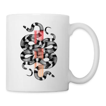 Snake in Paradise / Black Snake Design Shirt - Mug - white - Right