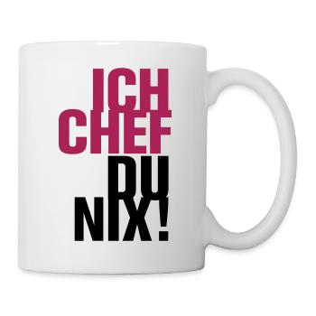 Ich Chef Du nix! Like a Boss Vorgesetzter Leitwolf - Tasse - Weiß - Rechts