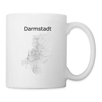 stylized street map Darmstadt - Mug - white - Right