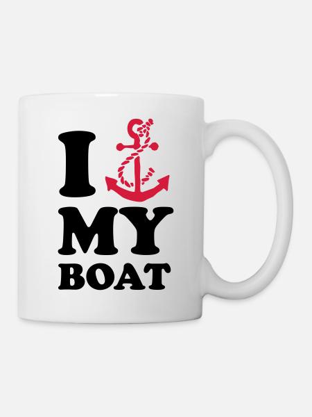 I love my boat - Mug - white