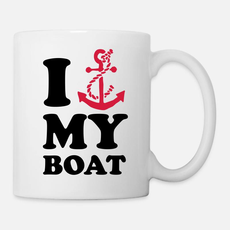 I love my boat - Mug - white