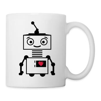 roboter_herz_2 - Tasse - Weiß - Rechts