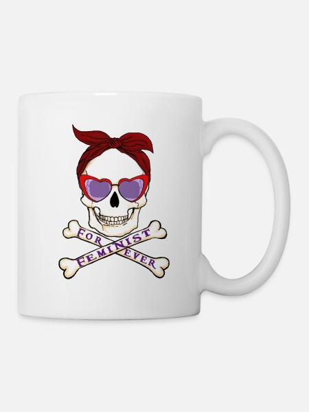 Feministischer Schädel - Tasse - Weiß