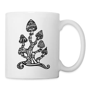 Magic mushrooms, Zauber Pilze, psychedelic, - Tasse - Weiß - Rechts