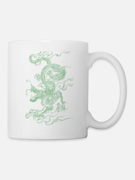 Dragon chinois vert - Mug blanc - blanc
