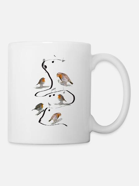 Robins, music, melody - Mug - white