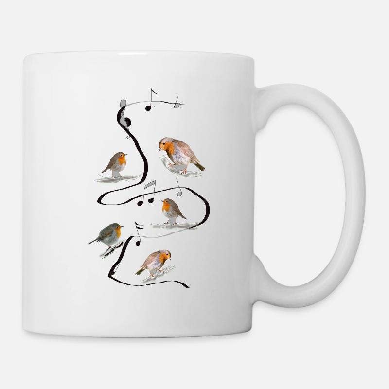 Robins, music, melody - Mug - white