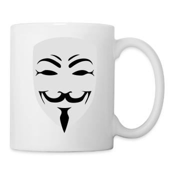 anonymous happy mask internet hack - Tasse - Weiß - Rechts