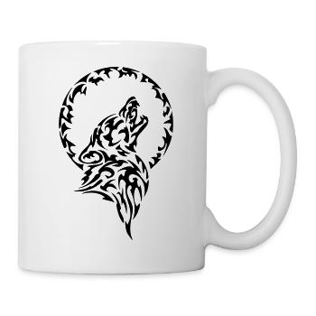 Wolf - Tasse - Weiß - Rechts