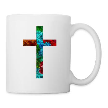Cross Jesus God Religion colorful crucifix colorful - Mug - white - Right