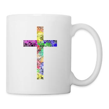 Kreuz Jesus Gott Religion Kirche Papst Vatikan - Tasse - Weiß - Rechts