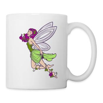 Fairy elf with roses - Mug - white - Right
