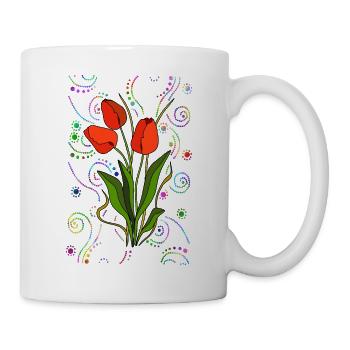 A bouquet of tulips - Mug - white - Right
