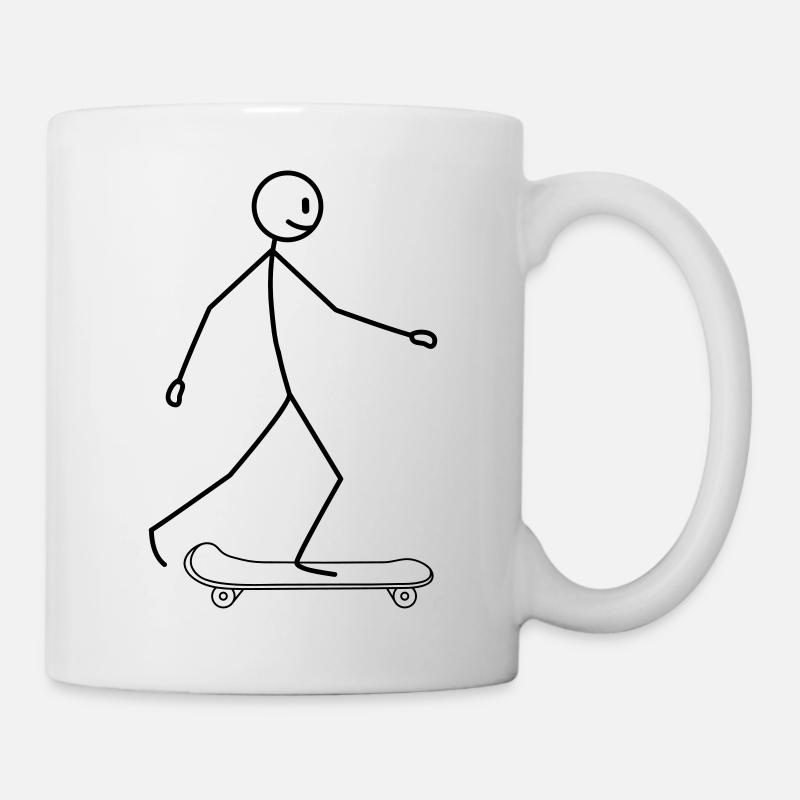 Skateboard - Tasse - Weiß