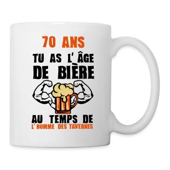 70 ans age biere homme taverne anniversaire - Mug blanc - blanc - Droite