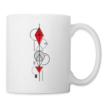 Muster Diamanten Rot - Tasse - Weiß - Rechts