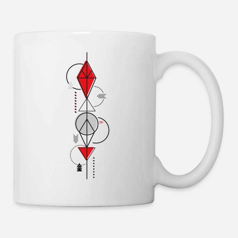 Muster Diamanten Rot - Tasse - Weiß