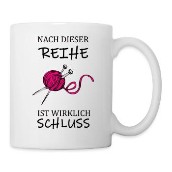 Stricken Handarbeit Wolle Stricknadeln Geschenk - Tasse - Weiß - Rechts