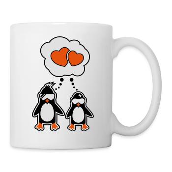 penguin heart - Tasse - Weiß - Rechts