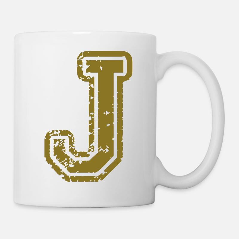 J - Buchstabe - Tasse - Weiß