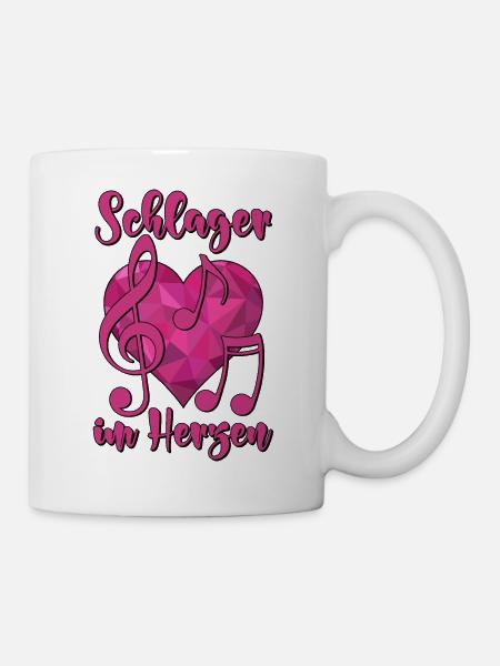 Schlager im Herzen - Tasse - Weiß
