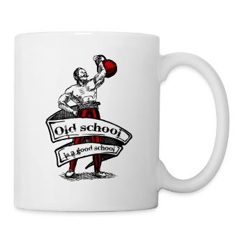 ALTE SCHULE IST DIE BESTE SCHULE - KETTLEBELL - Tasse - Weiß - Rechts