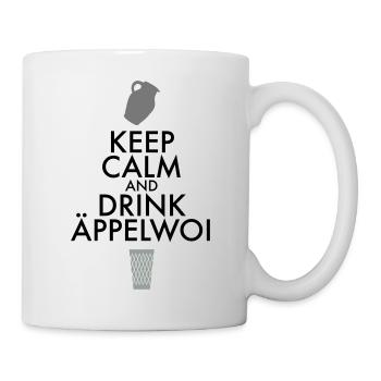 KEEP CALM AND DRINK ÄPPELWOI - Tasse - Weiß - Rechts