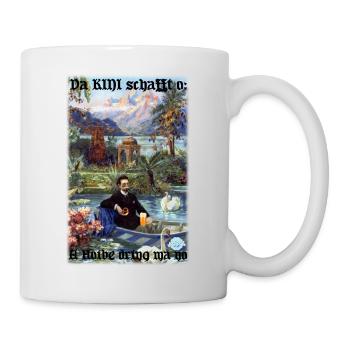 Da KINI schafft o... Lustiges T-Shirt, Bayern,Bier - Tasse - Weiß - Rechts