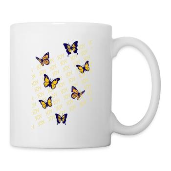 Schmetterlinge, Freude, Leichtigkeit - Tasse - Weiß - Rechts