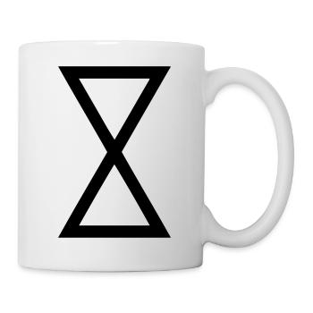 mittelalterliche alchemistische Symbol Sanduhr - Tasse - Weiß - Rechts