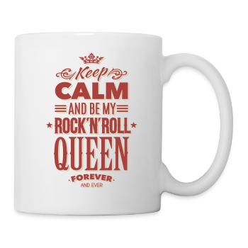 Restez calme et soyez ma reine du rock n roll - Mug blanc - blanc - Droite