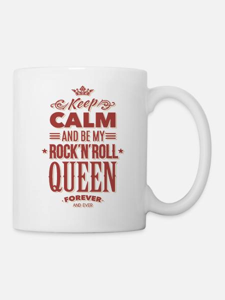 Keep calm and be my rock n roll queen - Tasse - Weiß