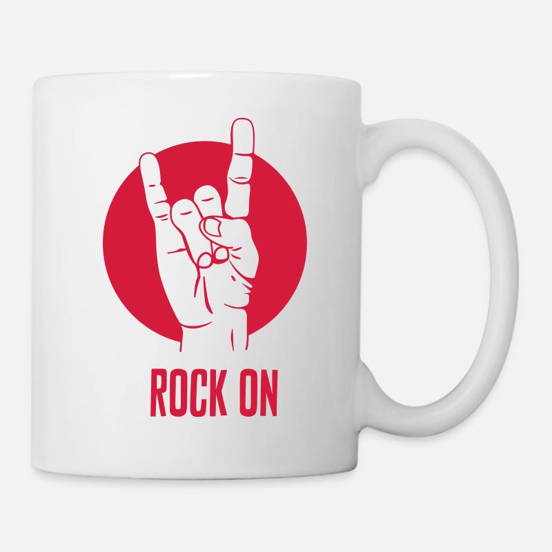 Rock On! Mano cornuta hand sign - Mug - white