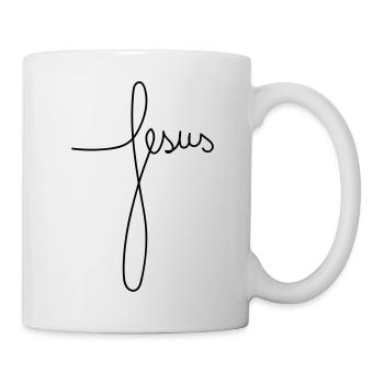 „Jesus“ – Lettering (horizontal) - Tasse - Weiß - Rechts