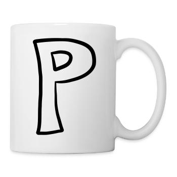 Letter P comic cartoon - Mug - white - Right
