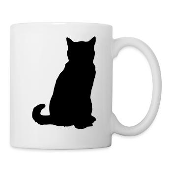 simple cat silhouette! Black cat silhouette! - Mug - white - Right