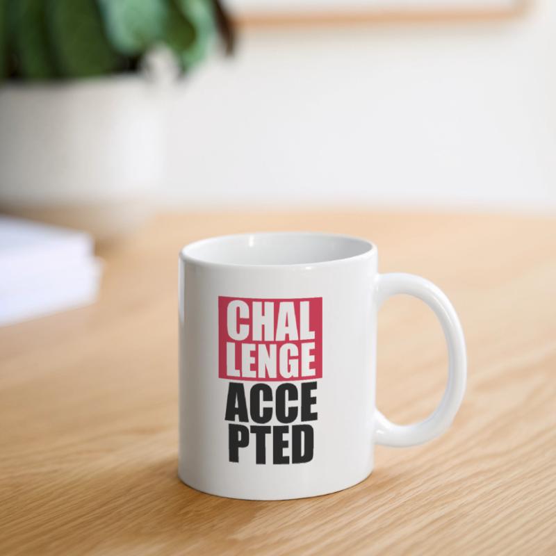 Cool Challenge Accepted texte Design Mug blanc