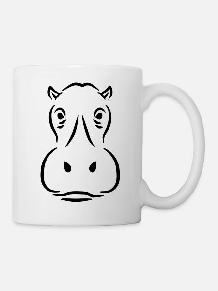 Nilpferd - Tasse - Weiß