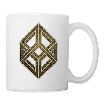 Illusion d'optique, cube, géométrie, mathématiques - Mug blanc - blanc - Droite