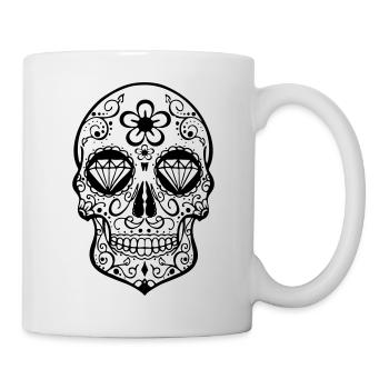 sugar skull pink - Tasse - Weiß - Rechts
