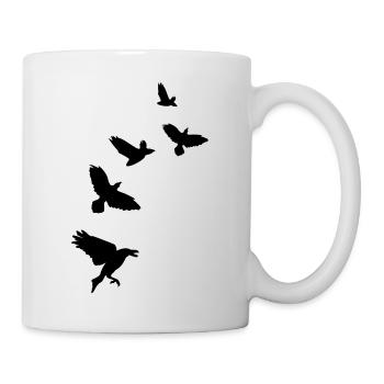 Rabe - Tasse - Weiß - Rechts