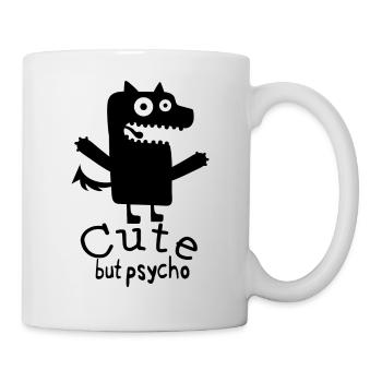 Cute but psycho - Mug blanc - blanc - Droite