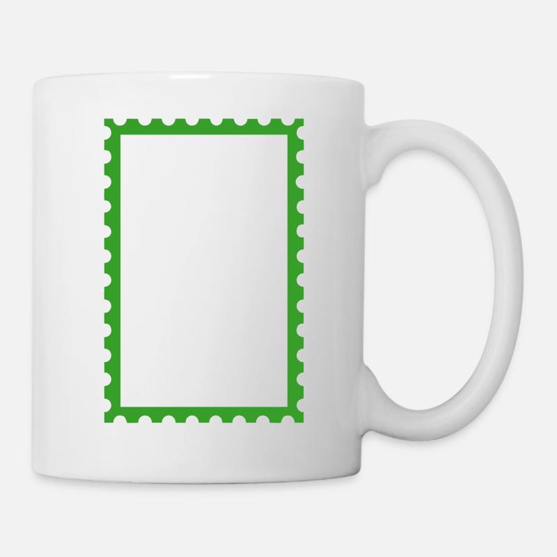 Briefmarke - Tasse - Weiß