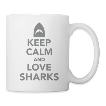 Keep calm and love sharks - Mug - white - Right