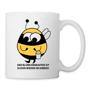 Biene mit Eimer - Tasse - Weiß - Rechts