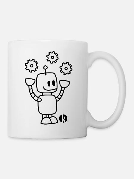 Happy Juggling Robot - Mug blanc - blanc