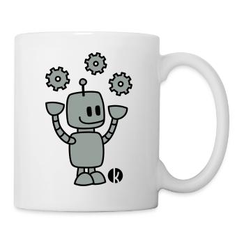 Happy Robot (2c) - Mug blanc - blanc - Droite